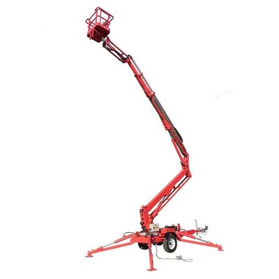 comprar 14m 200kg remolque montado articulante elevador de la batería o el remolque de gas hombre elevador online manufacture