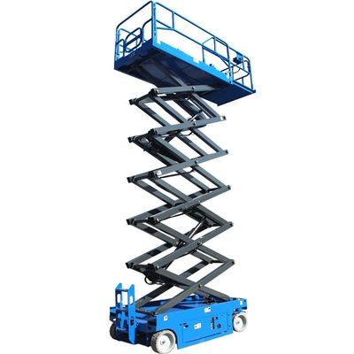 comprar Mini elevadores móviles de tijeras de 14 m Plataformas de trabajo de elevación autopropulsadas 230KG online manufacture
