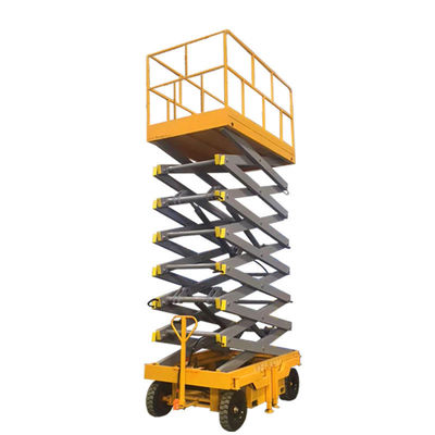 comprar 500 kg plataforma de elevación de tijeras móviles de tijeras hidráulicas de elevación de tijeras 10m altura de trabajo online manufacture