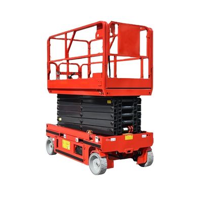 comprar 10m 12m 320kg Elevador eléctrico de tijera autopropulsado Trabajo aéreo móvil Plataforma de elevación de hombre online manufacture