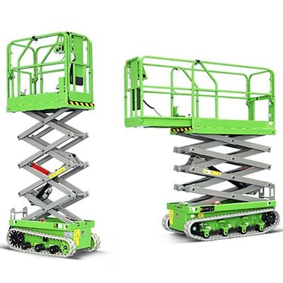 comprar Elevador eléctrico de 8m 10m 12m de vía plataforma de elevación de tijeras móviles hidráulicos para exteriores online manufacture
