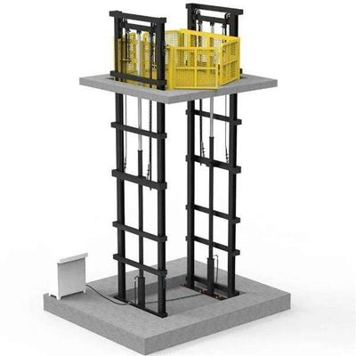 comprar 2 - 5 toneladas plataforma de elevación de carga ferroviaria de doble guía ascensor de carga industrial online manufacture