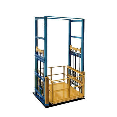 comprar Elevador hidráulico de carga pequeña de 5000 kg, doble guía industrial, elevador ferroviario de mercancías online manufacture