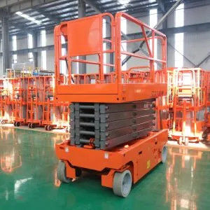 Batería de propulsión automática elevador de tijeras naranja móvil para el trabajo en lugares altos