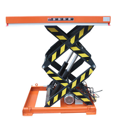 1000 kg elevador de tijeras hidráulico mesa de montaje de tijeras naranja