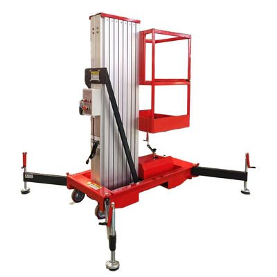 Elevador hidráulico de aleación de aluminio de mástil único de 8m 10m 12m para plataforma de trabajo aérea