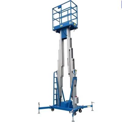 Elevadores de doble mástil de aluminio de 14 m Plataforma de elevación hidráulica de aleación de aluminio