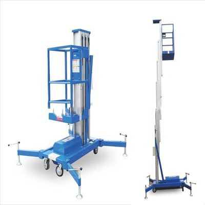 Plataforma de elevación de aleación de aluminio telescópica vertical de mástil único 9m 150kg