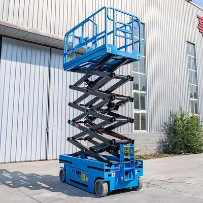 Elevador de tijeras autopropulsado de 8 m de altura de trabajo 450 kg de capacidad