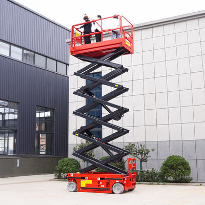 Elevador de tijeras eléctrico autopropulsado personalizable con capacidad de carga de 450 kg y altura de trabajo de 10 m