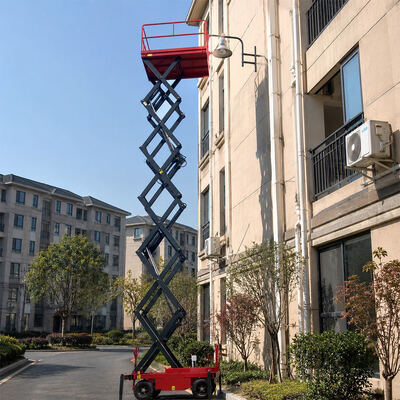 Elevador de tijera móvil hidráulico con plataforma elevadora de tijera de 12m y 500kg