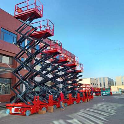Plataforma de elevación de tijera autopropulsada automática completa 450kg de 8m 10m para trabajos aéreos