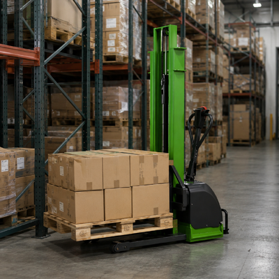 1500kg 1,6m autocarga Walkie Stacker elevador de paletas móviles