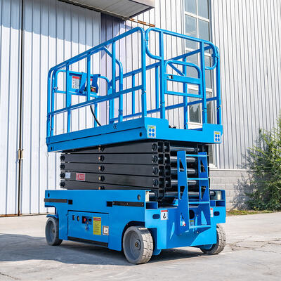 Automotor eléctrico azul Scissor altura máxima de la capacidad el 13.8m de la elevación 320kg