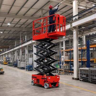 Plataforma de trabajo aérea móvil autopropulsada eléctrica con elevación de tijera para Warehouse