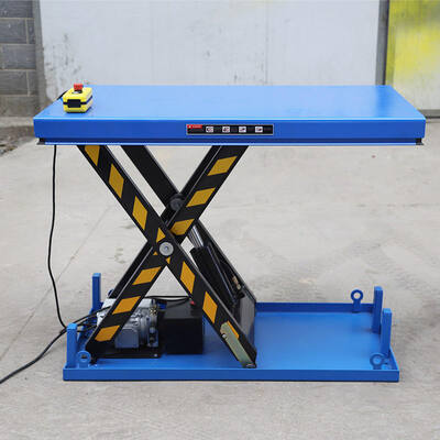 Mesa elevadora de tijera fija hidráulica de 2 toneladas de capacidad para almacén