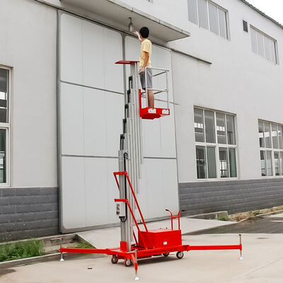 Plataforma de trabajo aéreo vertical de aluminio eléctrica del palo de la elevación los 8m el 10m 150kg del palo solo