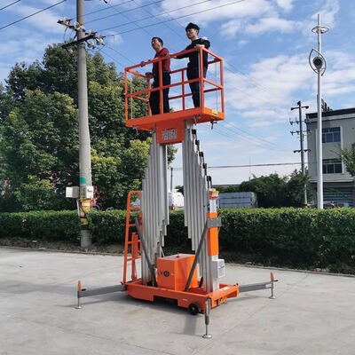 Elevador de mástil doble vertical hidráulico eléctrico plegable de aleación de aluminio