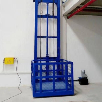 Elevador de carga hidráulico eléctrico montado en la pared vertical para almacén