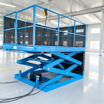 Mesa elevadora de tijera hidráulica eléctrica de alta resistencia, 5 m de altura, 1000 kg de capacidad