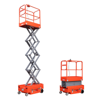 10m 320kg elevadores de tijeras individuales plataforma de trabajo aérea
