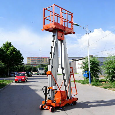 Plataforma elevadora de trabajo aéreo de doble mástil 250 kg Capacidad de carga 10 m de altura